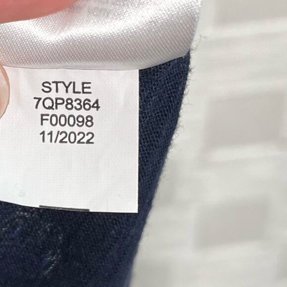 Lucky Brand Womens Persian Carpet Tee Shirt Plus Size 3X Navy Multi Color Blouse - Picture 7 of 15